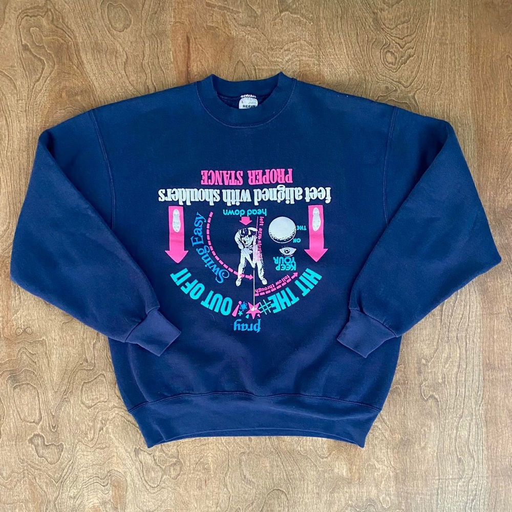 Vintage 90s How to Golf Instructional DIY Sweatshirt